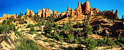 Red Valley On Approach To Bryce Pano