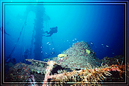 Divers On Deep Wreck
